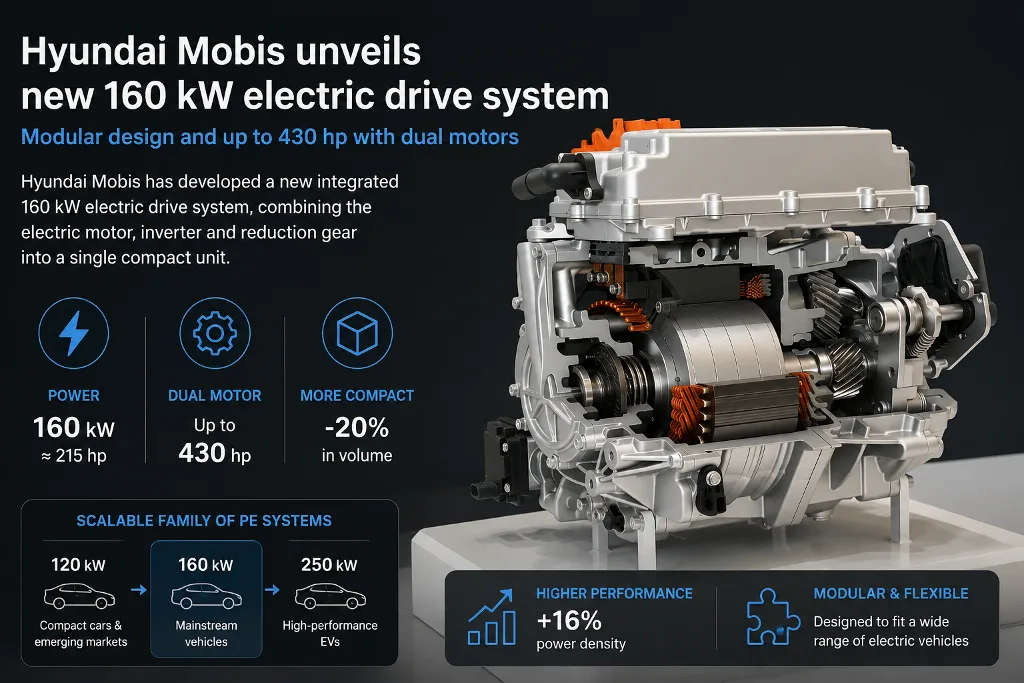 Hyundai Mobis unveils a new 160 kW electric drive system