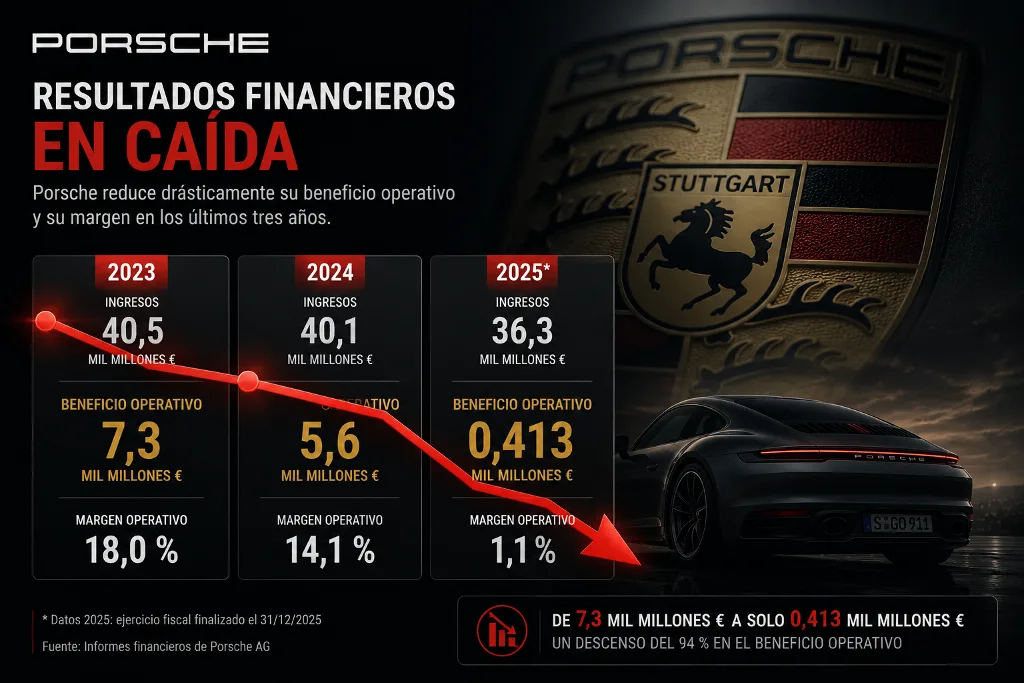 Porsche resultados financieros de 2023, 2024 y 2025