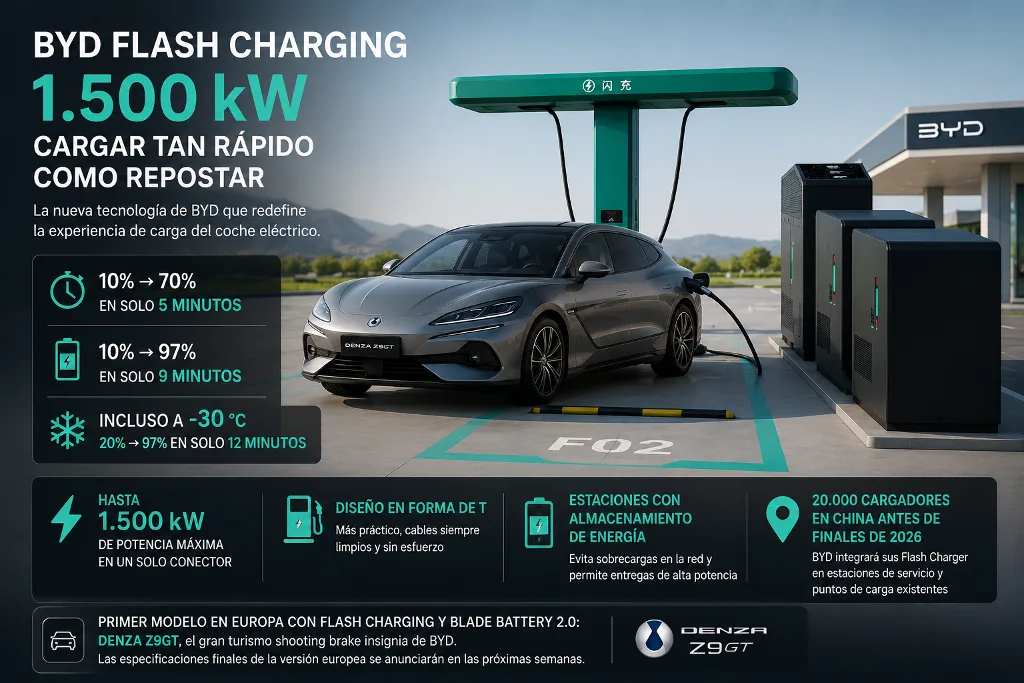 BYD Han EV FLASH el cargador de 1500kW
