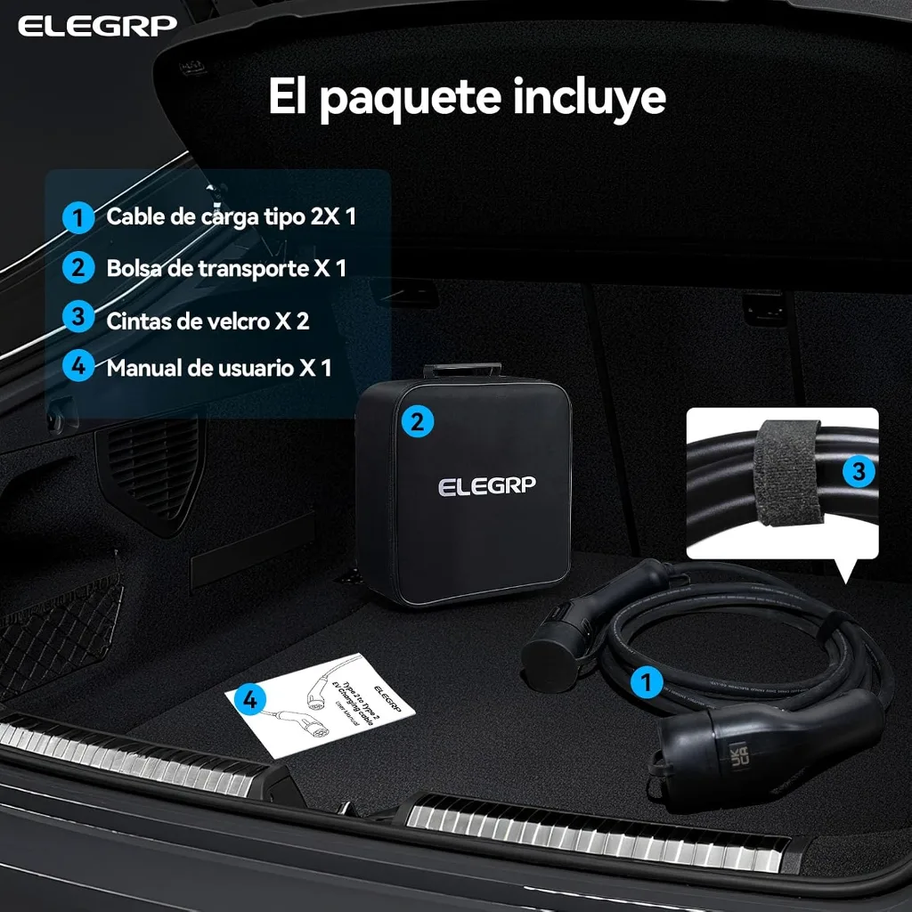 Comparativa de cables Tipo 2 para coche eléctrico: mejores opciones de 11 kW y 22 kW