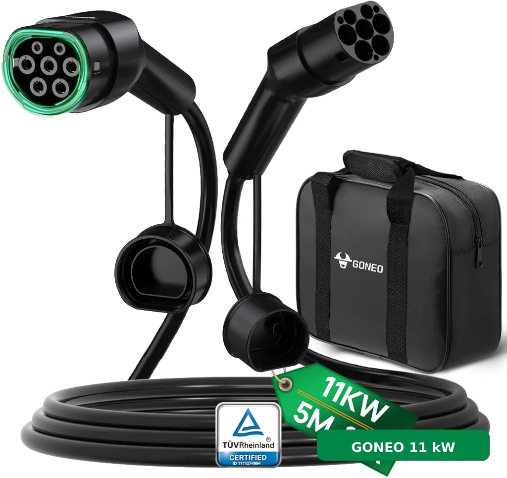 Comparativa de cables Tipo 2 para coche eléctrico: mejores opciones de 11 kW y 22 kW